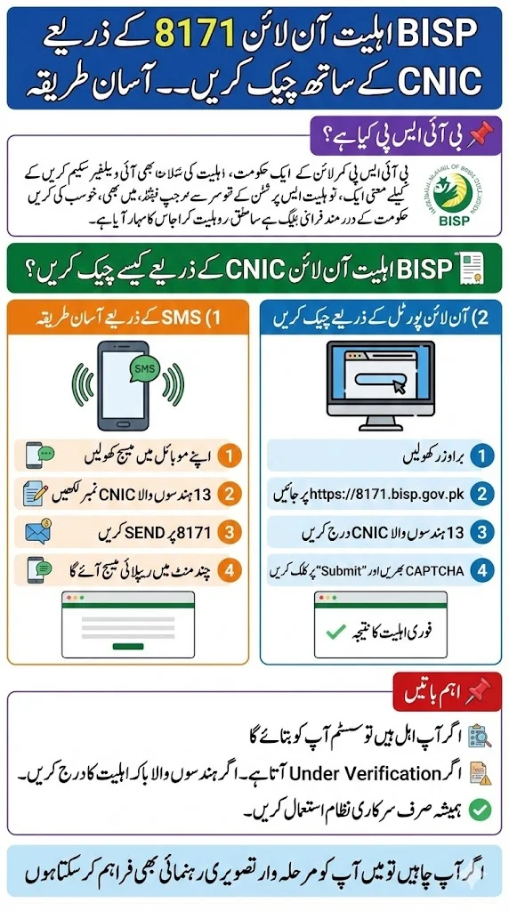 Check BISP Eligibility Online 8171 By CNIC